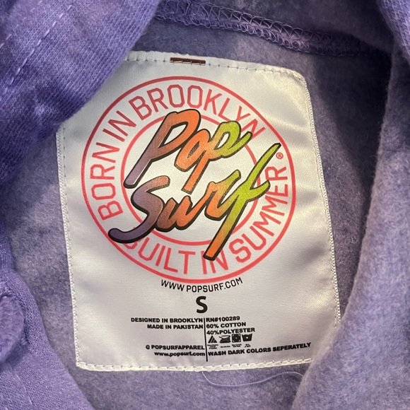 NWOT Tie Dye Cropped Hoodie Sweatshirt - Purple - Women’s Small - Picture 3 of 5